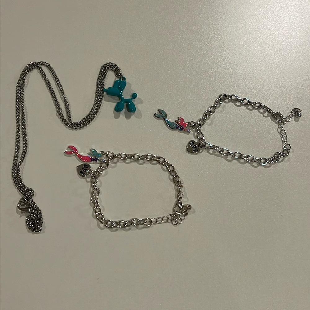 Justice matching bff bracelets & balloon animal necklace